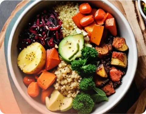 Quinoa and roasted vegetable bowl
